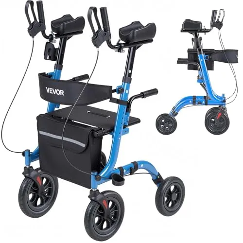 VEVOR Faltbarer Rollator mit Sitz – Leichtgewicht Gehwagen für Senioren
