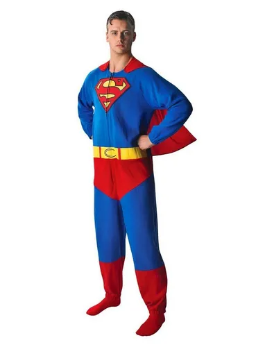 Rubie´s Superman Onesie Kostüm für echte Superhelden - Bequemer und stylischer Superman-Overall aus weichem Fleece. Ideal für Karneval und Fasching, einfach überziehen und Spaß haben. Mit flexiblem Cape für den perfekten Look!