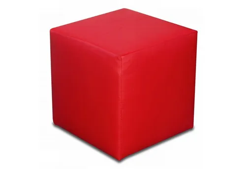 Best for Home Sitzhocker Leder Sitzwürfel - Rot - Sitzhocker mit Handwerksqualität, aus Holz teilmassiv und Kunstleder, perfekt für stilvolle Wohnräume und komfortables Sitzen.