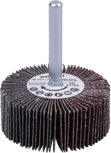 Wolfcraft Fächerschleifer K80 Ø 50 x 20 mm Schaft 6 mm  Bohrmaschinenaufsätze