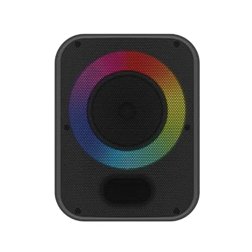 groov e Thunder Bluetooth-Party-Lautsprecher mit RGB-Lichtern, 20 W, genießen Sie 10 Stunden Wiedergabe, Paarung mit Smartphones, Tablets und Anderen Geräten, wiederaufladbarer Akku