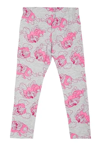 Paw Patrol Leggings für Mädchen - Skye Kinder Leggins Hose Mädchenhose Sporthose Grau Pink (DE/NL/SE/PL, Numerisch, 110, 116, Regular, Grau/Pink)