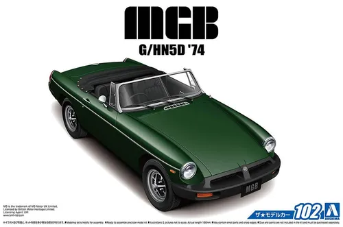 BMC MG MGB Roadster G/HN5D 1:24 Model Kit Bausatz Aoshima 056868 1974
