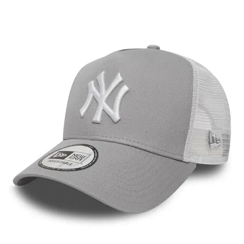 New Era New York Yankees MLB Clean Trucker Cap für Herren - Stylische graue Mütze im Trucker-Design, ideal für Baseball-Fans und Freizeitaktivitäten.