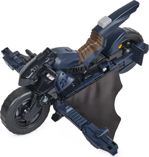 Spin Master Batman Adventures Batcycle - 2-in-1 Fahrzeug für spannende Abenteuer - Motorfahrzeugspielset für Kinder, verwandelbares Batcycle für boden- und luftbasierte Action, kompatibel mit 30 cm Batman Figuren, perfektes Geschenk für kleine Helden.