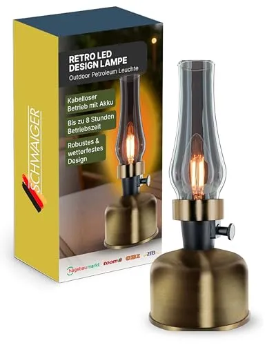 Retro LED Designlampe alt-messingfarben in gold von Schwaiger