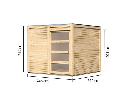 Karibu Gartenhaus KARIBU Gartenhaus Cubino 246×246 cm 19 mm, BxT: 246x246 cm