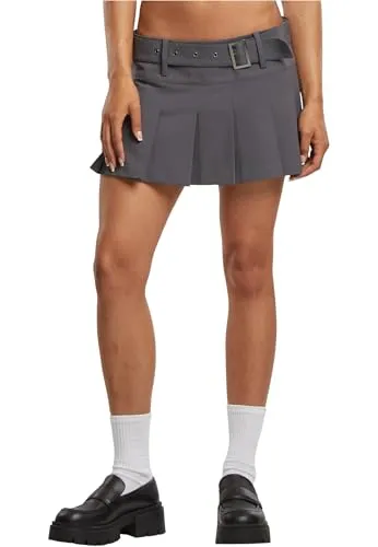 Urban Classics Damen Faltenrock Tb7060, Darkstone, M EU - Röcke für Damen mit zeitloser Eleganz und perfekter Passform dank integriertem Gürtel, ideal für Alltag und besondere Anlässe.
