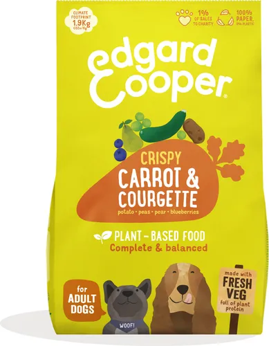 Edgard Cooper Plantbased Knackige Karotten und Zucchini 7kg - Vollwertiges hypoallergenes Hundefutter, reich an pflanzlichem Protein und Vitamin B12 für gesunde Hunde