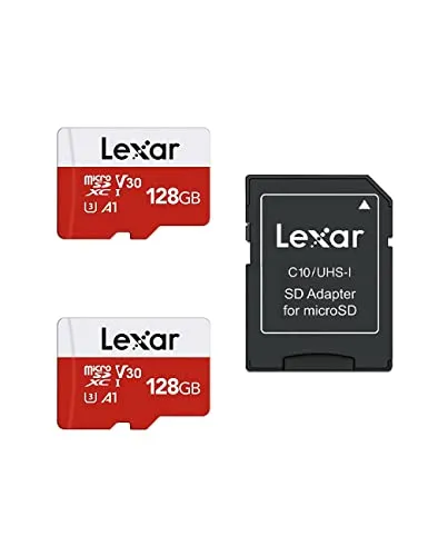 Lexar Micro SD Karte 128GB 2er Pack, Speicherkarte Micro SD mit Adapter, Bis zu 100 MB/s Lesegeschwindigkeit, UHS-I, U3, A1, V30, C10, 4K UHD microsdxc SD Karte für Kamera, Smartphone