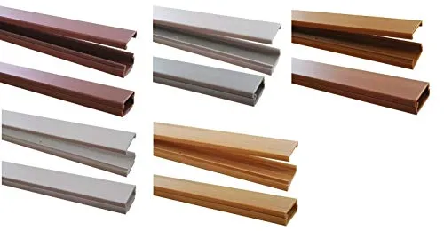 netproshop 1 Meter Kabelkanal 31,8x11mm Außenmaß selbstklebend (Verbinder verfügbar), Farbe:Braun
