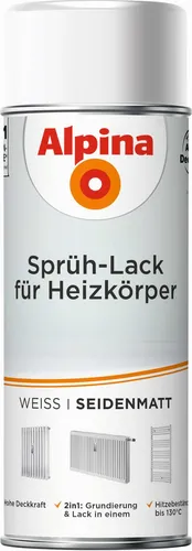Alpina Sprüh-Lack für Heizkörper 400ml seidenmatt - Lack für Heizkörper, seidenmatt und ideal für Metalloberflächen im Innenbereich, sorgt für ein gleichmäßiges und professionelles Finish.