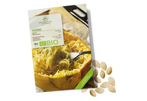 Growgreens Gemüsesamen BIO Kürbis Samen (Spaghetti) - Kürbis Saatgut aus bio. Anbau (5 Korn), Kürbis