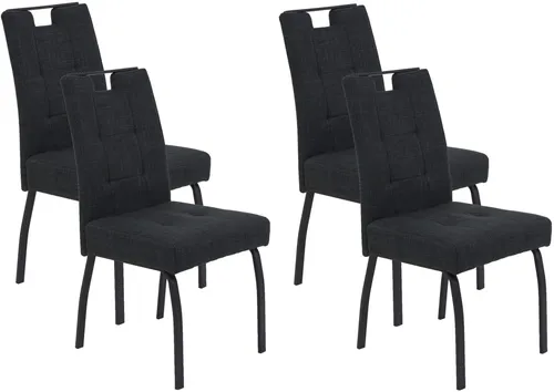 HELA 4-Fußstuhl LINZ in schwarz von Hela