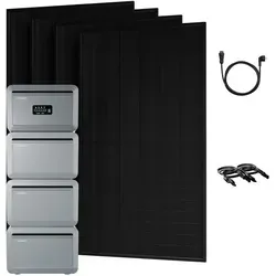 Growatt NEXA 2000 All-in-One Speicher für Balkonkraftwerke - Powerstations mit 4 x 500W JA Solar Bifaziale Solarmodule, maximiert Ertrag durch 4 unabhängige MPPT-Kanäle und bietet Notstromversorgung für maximale Flexibilität.