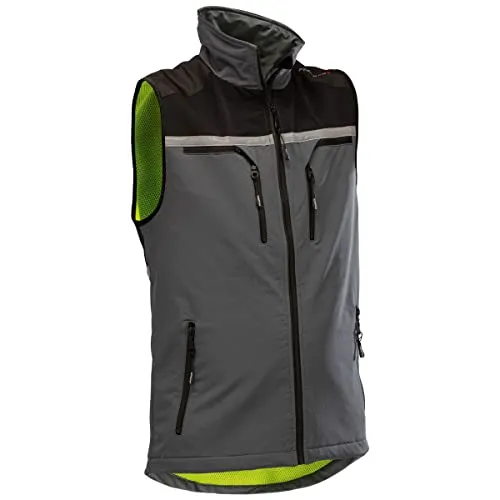 Pfanner® atmungsaktive und elastische KlimaAIR® Weste mit guter Sichtbarkeit, Farbe:grau/schwarz, Größe:M