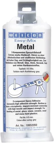 Weicon Easy-Mix Metal Zwei-Komponentenkleber 50ml - Vielseitiger Kraftkleber für Metall, Kunststoff und mehr. Ideal für Anwendungen mit großen Toleranzen – zuverlässig und stark für Ihre Projekte.