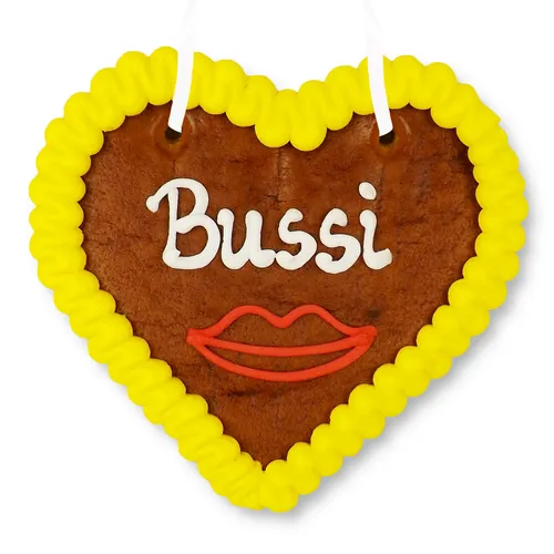 1x Lebkuchenherz 12cm Bussi Geschenk Valentinstag (84,29 EUR/kg)