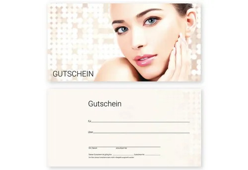 cosmeticPlus Geschenkkarte 50 Gutscheinkarten für Beauty & Styling (zum Verkaufen), made in Germany