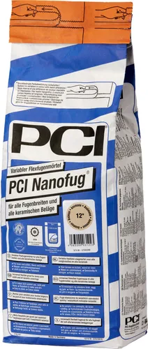 PCI Nanofug Flexfugenmörtel bahamabeige 4 kg - Flexibler Fugenmörtel für Steingut- und Steinzeugbeläge, ideal für langlebige und rissfeste Fugen in Bädern und Küchen.