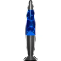 InnovaGoods Home LED Magma Lavalampe - Blau - Tischleuchte mit sanft fließender Lava, schafft eine warme Atmosphäre. Perfekt für Nachttische und Wohnräume, aus Aluminium und Glas gefertigt, inklusive Ersatzbirne.