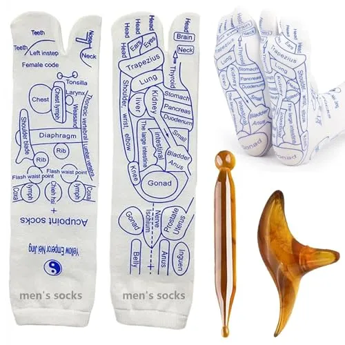 Fußreflexzonen Socken mit Akupressur - Entspannung für die Füße: Diese Socken fördern die Durchblutung und bieten durch ihre atmungsaktive Faser eine angenehme Passform für alle Jahreszeiten.