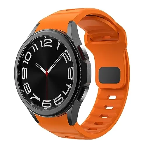 Robustes Armband für Samsung Galaxy Watch 7/6/5/4 Armband 44mm 40mm/Watch 6 Classic 47mm 43mm/Watch 5 45mm/Watch 4 Classic 46mm 42mm/FE,Sport Silikon Kein Zwischenraum Band für Samsung Watch 6 5 4 7