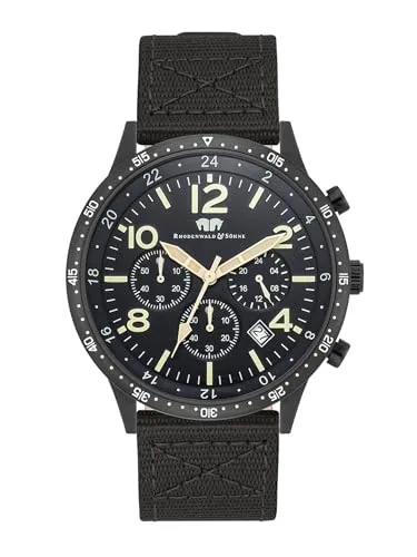 Rhodenwald & Söhne Chronograph Flight Captain schwarz