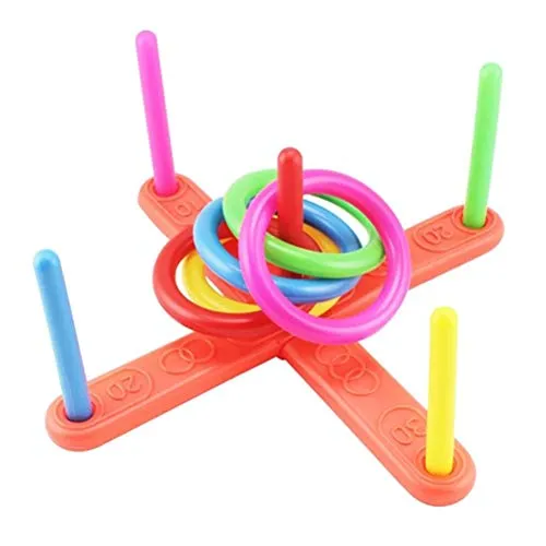 Fyeep Androni Giocattoli - Ringwurfspiel mit 5 Ringen, ca. 40 cm, Ringwurfspiel Outdoor Kinderspiele Draußen Spiele für Kinder und Erwachsene ab 3 Jahren Spielzeug Kit