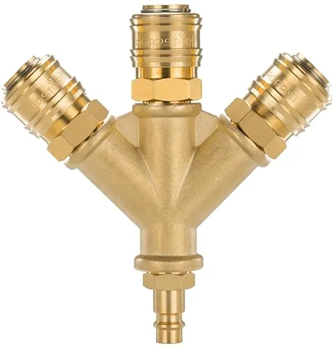 Poppstar Druckluftverteiler 3-fach mit Schnellkupplungen 1/4