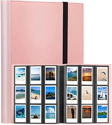 Fotoalbum mit 432 Taschen, Kompatibel Mit Fujifilm Instax Mini Film (54 x 86 mm) / Kompatibel Mit Polaroid Zink Fotopapier (50 x 76 mm) / Kompatibel Mit Kodak Zink Fotopapier (54x86 mm) (Rosa)