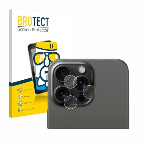 BROTECT Schutzglas für Apple iPhone 15 Pro Max (NUR Kameraschutz) Schutzfolie Panzer Folie Glas[Extrem Kratzfest, Anti-Fingerprint, Ultra-]