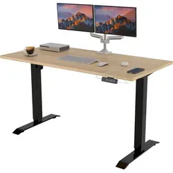 POKAR Höhenverstellbarer Schreibtisch – Elektrisch, Eichen Sonoma, 175x80 cm - Ergonomischer Bürotisch mit elektrisch verstellbarer Höhe von 70 bis 118 cm. Ideal für flexibles Arbeiten im Sitzen oder Stehen – leise und komfortabel bedienbar!