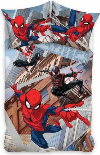 MARVEL Kinderbettwäsche Spiderman 135 x 200 cm - Bettwäsche-Set für Kinder mit Spiderman-Motiv, aus 100% Baumwolle für hohen Schlafkomfort und farbintensiv, bleicht nicht aus.