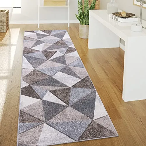 Paco Home Teppich Wohnzimmer Kurzflor Vintage Stil 80x300 cm - Teppich im Vintage Stil mit geometrischem Rautenmuster, ideal für eine gemütliche Atmosphäre. Schadstoffgeprüft und geeignet für Fußbodenheizung bis 24 Grad.