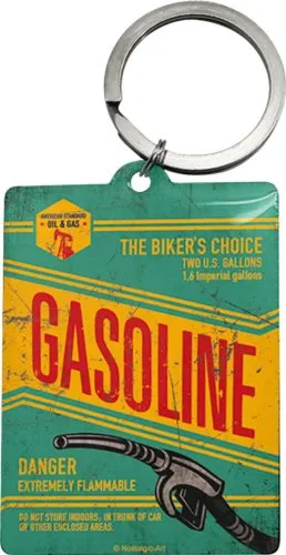 Nostalgic-Art Retro Schlüsselanhänger, Best Garage – Gasoline – Geschenk-Idee für Motorrad-Fans, aus Metall, Vintage-Design zur Dekoration, 6 x 4,5 cm
