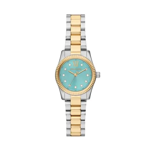 Michael Kors Lexington Damen Uhr MK7579 - Zweifarbig Edelstahl - Elegante 26-mm-Armbanduhr mit kratzfestem Mineralglas und präzisem Quarzwerk. Das strapazierfähige Edelstahlband bietet individuelle Anpassungsmöglichkeiten und ist bis 50 m wasserdicht.