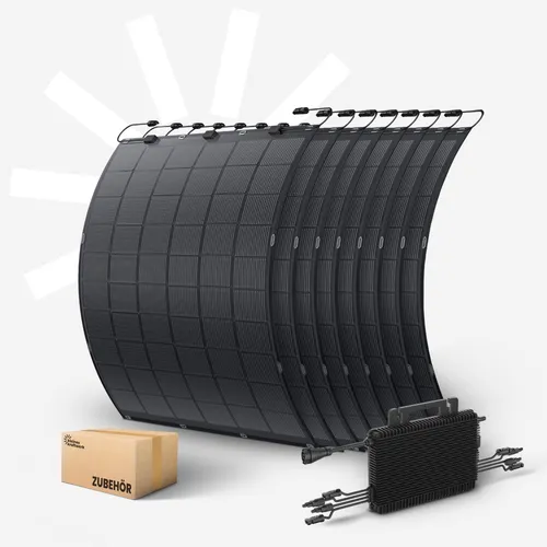 Kleines Kraftwerk Flexibles Balkonkraftwerk 1800Wp – Kompaktes Solarpanel Set