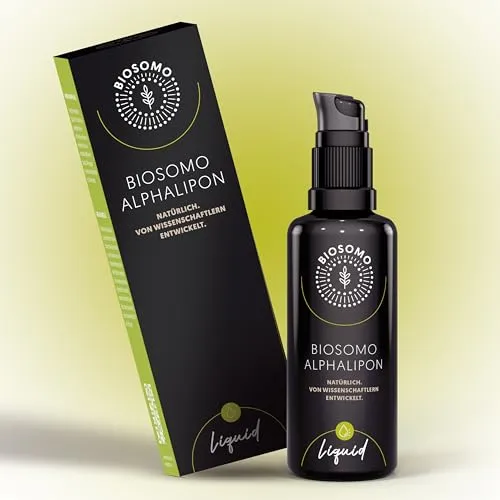 BIOSOMO liposomale Alpha Liponsäure hochdosiert 50 ml - Liposomales Nahrungsergänzungsmittel mit hochdosierter Alpha-Liponsäure, ideal für die tägliche Unterstützung. Flüssige Form, ohne Zusatzstoffe oder Allergene.
