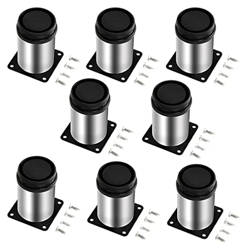 COSYLIFE 8 Stück Verstellbar Möbelfuß Edelstahl Möbelbeine 50x60 mm Tischbeine, Schrankfüsse, Metallfüsse, Füße für Möbel, Küche, Schreibtisch, Tischbeine, Möbel Beine, Füße Arbeitsplatte