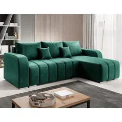 Velvet Ecksofa L-Form 245x86x147 cm mit Schlaffunktion