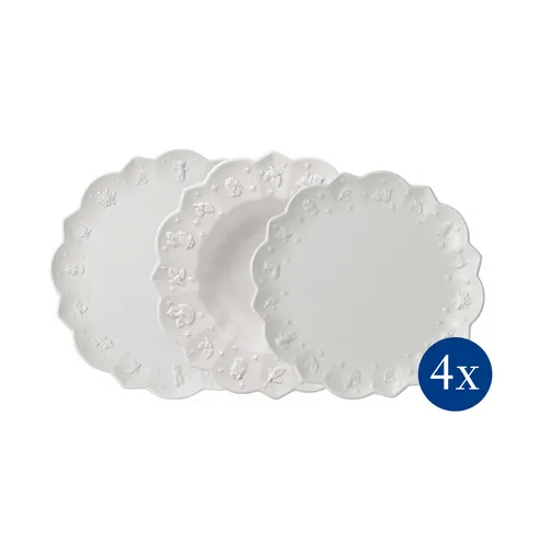 Villeroy & Boch Toy's Delight Royal Classic Geschirr-Set 12-teilig - Tafelservice für 4 Personen, aus hochwertigem, spülmaschinenfestem Premium Porzellan, ideal für festliche Anlässe und nostalgische Weihnachten.