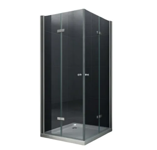 Home Systeme Eckdusche VIGO Duschkabine Dusche Duschwand Duschabtrennung Duschtür Glas ESG, BxT: 80x80 cm