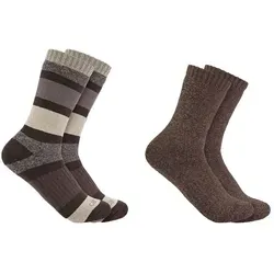 Carhartt Heavyweight Crew Sock 2 Pack SC3152-W - desert - M - 2er Pack robuste Crew-Socken in multicolor, ideal für sportliche Aktivitäten. Mit gezielter Polsterung und Unterstützung für mehr Komfort und Stabilität.