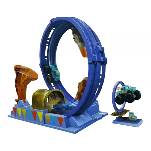 Disney Pixar Cars HGV73 - On The Road Showtime Looping Spielzeugset mit Ivy Monster Truck - Spielfigur Spielsets mit aufregendem Looping und Raketenwerfer, ideal für spannende Abenteuer und perfektes Geschenk für Kinder ab 4 Jahren.