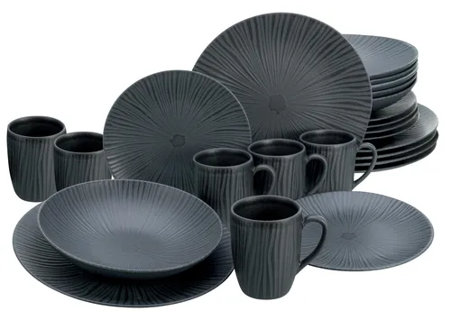 CreaTable Vesuvio Kombiservice 24-tlg (black) in schwarz von CreaTable