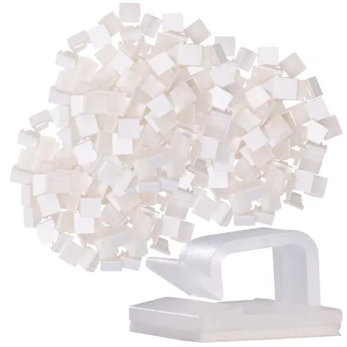 General Office Kabelclips: 100er-Set selbstklebende Kabelhalter, für innen und außen, transparent (Kabelschellen, USB-Kabelhalter, Zigarettenanzünder)