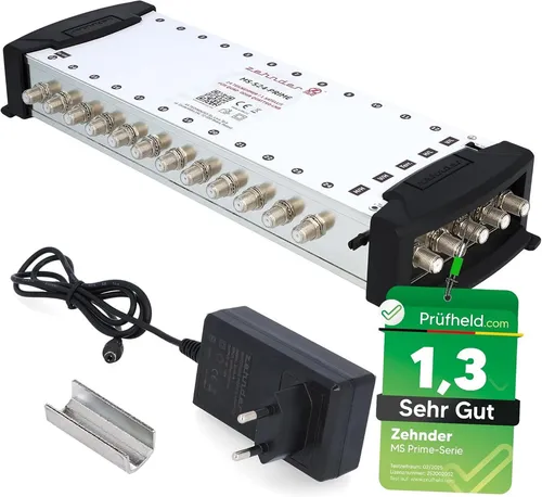 ZEHNDER 5/24 Multischalter für 24 Teilnehmer - Multischalter für 1 Satelliten und 24 Teilnehmer, getestet mit SEHR GUT. Genießen Sie brillante Bildqualität in HD und 4K. Ideal für Quattro & Quad LNB.