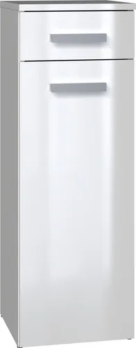 Stilvoller Badezimmerschrank mit Tür und Schublade – modernes, weißes hochglanz