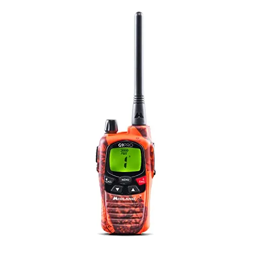 Midland G9 Pro Blaze PMR446-Funkgerät, 16 PMR446 + 69 LPD Kanäle, C1385.02 inkl. Standlader, 4 Akkus (1800 mAh)